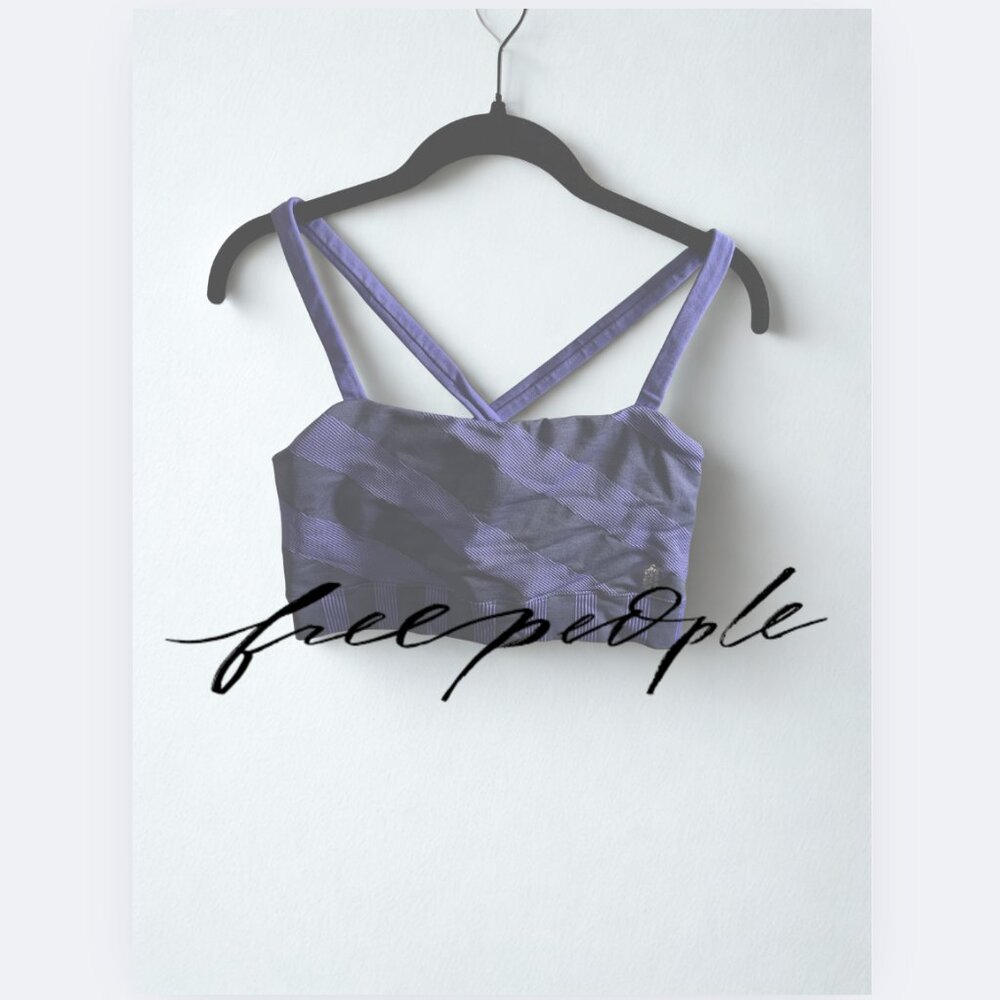M/L | FP Movement Indigo Striped Strappy Back Sports Bra NWOT